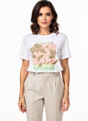 Tricou croială dreaptă mâneci scurte alb BETTY BARCLAY femeie