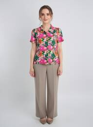 Cămașă imprimeu floral mâneci scurte roz PRINCESSE NOMADE femeie
