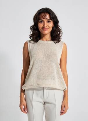 Pulover elasticitate fără mâneci auriu STREET ONE femeie