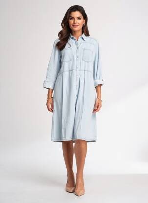Rochie midi mâneci 3/4 mâneci 3/4 albastru STREET ONE femeie