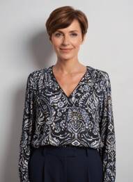 Bluză imprimeu floral mâneci lungi negru JULIE GUERLANDE femeie