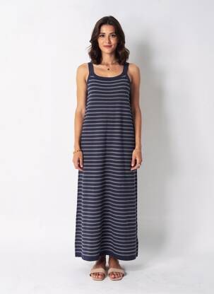 Rochie lungă fără mâneci fără mâneci albastru COMPAÑIA FANTASTICA femeie