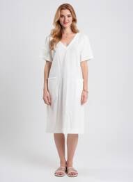 Rochie midi mâneci scurte mâneci scurte alb MALOKA femeie