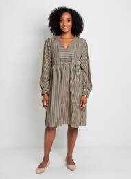 Rochie midi croială fluidă mâneci lungi negru LOLA ESPELETA femeie