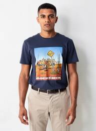 Tricou croială cambrată mâneci scurte albastru CAMBERABERO bărbat