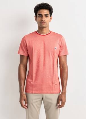 Tricou broderie mâneci scurte roșu CAMBERABERO bărbat