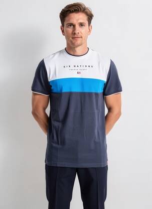 Tricou broderie mâneci scurte albastru CAMBERABERO bărbat
