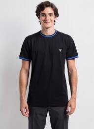 Tricou broderie mâneci scurte negru CAMBERABERO bărbat