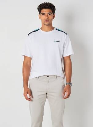 Tricou croială cambrată mâneci scurte alb CAMBERABERO bărbat