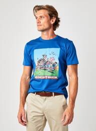Tricou croială cambrată mâneci scurte albastru CAMBERABERO bărbat