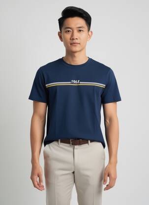 Tricou croială cambrată mâneci scurte albastru CAMBERABERO bărbat