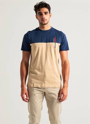 Tricou croială cambrată mâneci scurte albastru CAMBERABERO bărbat