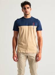 Tricou croială cambrată mâneci scurte albastru CAMBERABERO bărbat