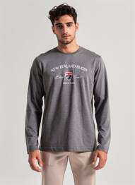 Tricou broderie mâneci lungi gri CAMBERABERO bărbat