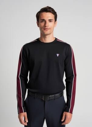 Tricou broderie mâneci lungi negru CAMBERABERO bărbat