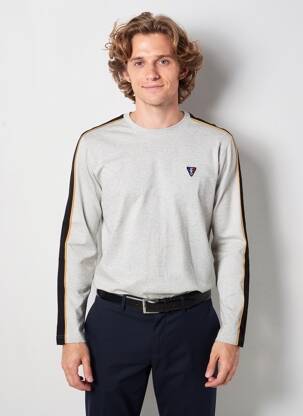 Tricou țesătură melanj mâneci lungi gri CAMBERABERO bărbat