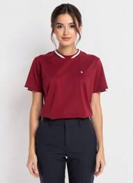 Tricou elasticitate mâneci scurte roșu CAMBERABERO femeie