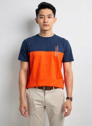 Tricou croială cambrată mâneci scurte portocalie CAMBERABERO bărbat