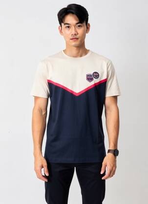 Tricou broderie mâneci scurte bej CAMBERABERO bărbat