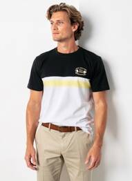 Tricou broderie mâneci scurte negru CAMBERABERO bărbat