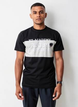 Tricou broderie mâneci scurte negru CAMBERABERO bărbat