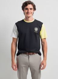 Tricou broderie mâneci scurte negru CAMBERABERO bărbat