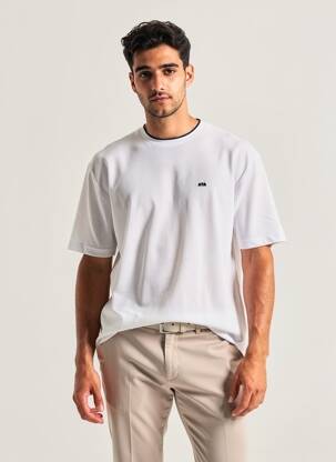 Tricou broderie mâneci scurte alb CAMBERABERO bărbat