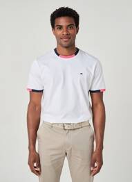 Tricou broderie mâneci scurte alb CAMBERABERO bărbat
