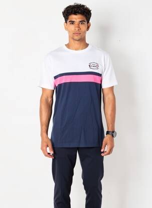 Tricou broderie mâneci scurte albastru CAMBERABERO bărbat