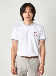 Tricou broderie mâneci scurte alb CAMBERABERO bărbat