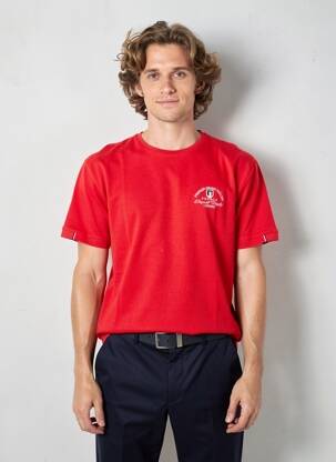Tricou broderie mâneci scurte roșu CAMBERABERO bărbat
