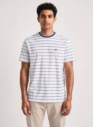 Tricou broderie mâneci scurte albastru CAMBERABERO bărbat