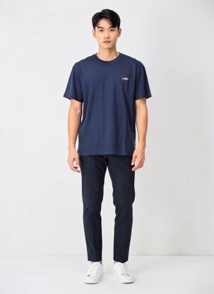 Tricou broderie mâneci scurte albastru CAMBERABERO bărbat