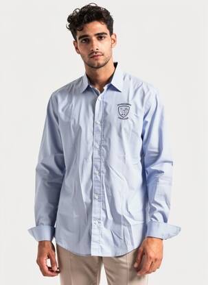 Cămașă cu mâneci lungi imprimeu fantezie albastru CAMBERABERO bărbat
