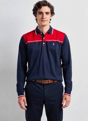 Polo mâneci lungi mâneci lungi albastru CAMBERABERO bărbat