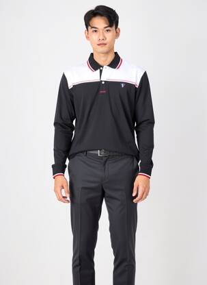 Tricou broderie mâneci lungi negru CAMBERABERO bărbat