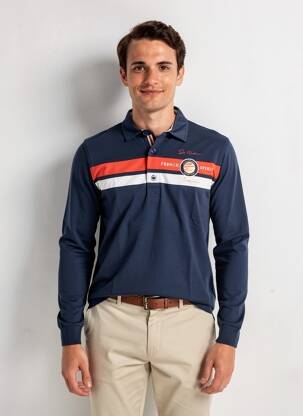 Polo mâneci lungi mâneci lungi albastru CAMBERABERO bărbat