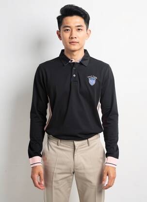 Polo mâneci lungi mâneci lungi negru CAMBERABERO bărbat