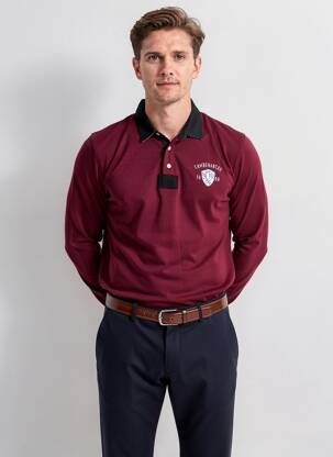 Polo mâneci lungi mâneci lungi roșu CAMBERABERO bărbat