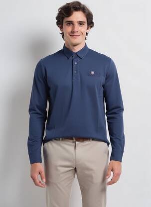 Polo mâneci lungi mâneci lungi albastru CAMBERABERO bărbat