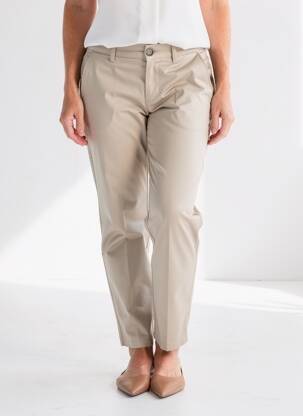 Pantalon chino țesătură poplin mărime normală bej STREET ONE femeie