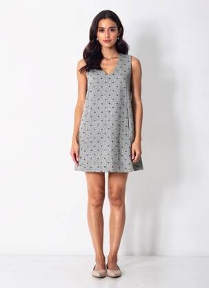 Rochie scurtă fără mâneci fără mâneci gri COMPAÑIA FANTASTICA femeie