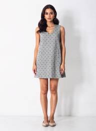 Rochie scurtă fără mâneci fără mâneci gri COMPAÑIA FANTASTICA femeie