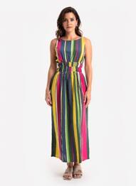 Rochie lungă fără mâneci fără mâneci galben MONOPRIX femeie