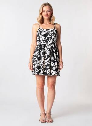 Rochie scurtă croială cambrată bretele subțiri negru H&M femeie
