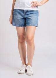 Șort țesătură denim talie înaltă albastru ZARA femeie