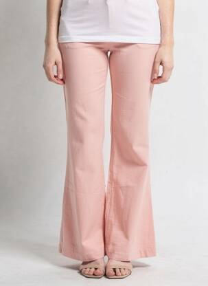 Pantalon evazat mărime normală mărime normală roz H&M femeie