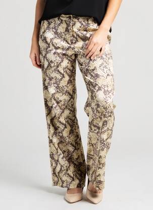 Pantalon drept țesătură poplin mărime normală bej ZARA femeie