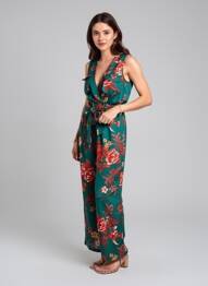 Salopetă-pantalon țesătură crep fără mâneci verde PRETTY LITTLE THING femeie