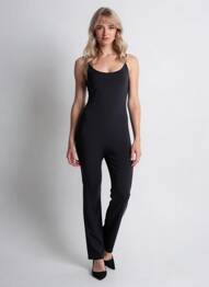 Salopetă-pantalon bretele subțiri bretele subțiri negru ZARA femeie
